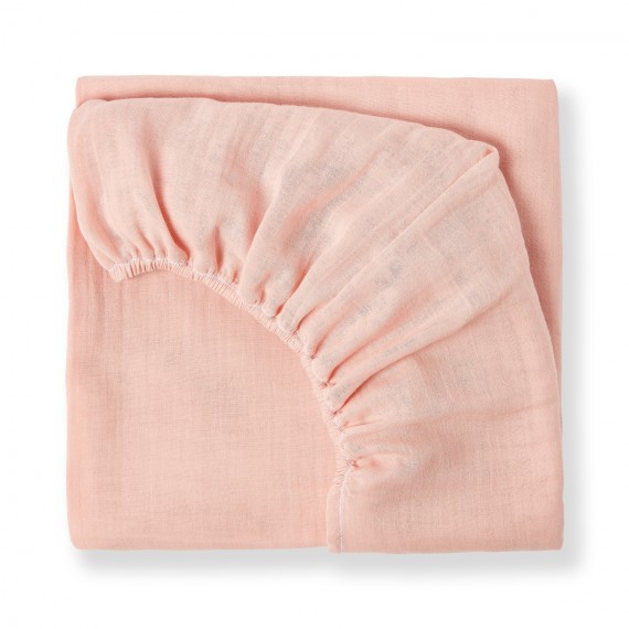 Drap Housse Bebe En Gaze De Coton Bio Rose Poudre Made In France