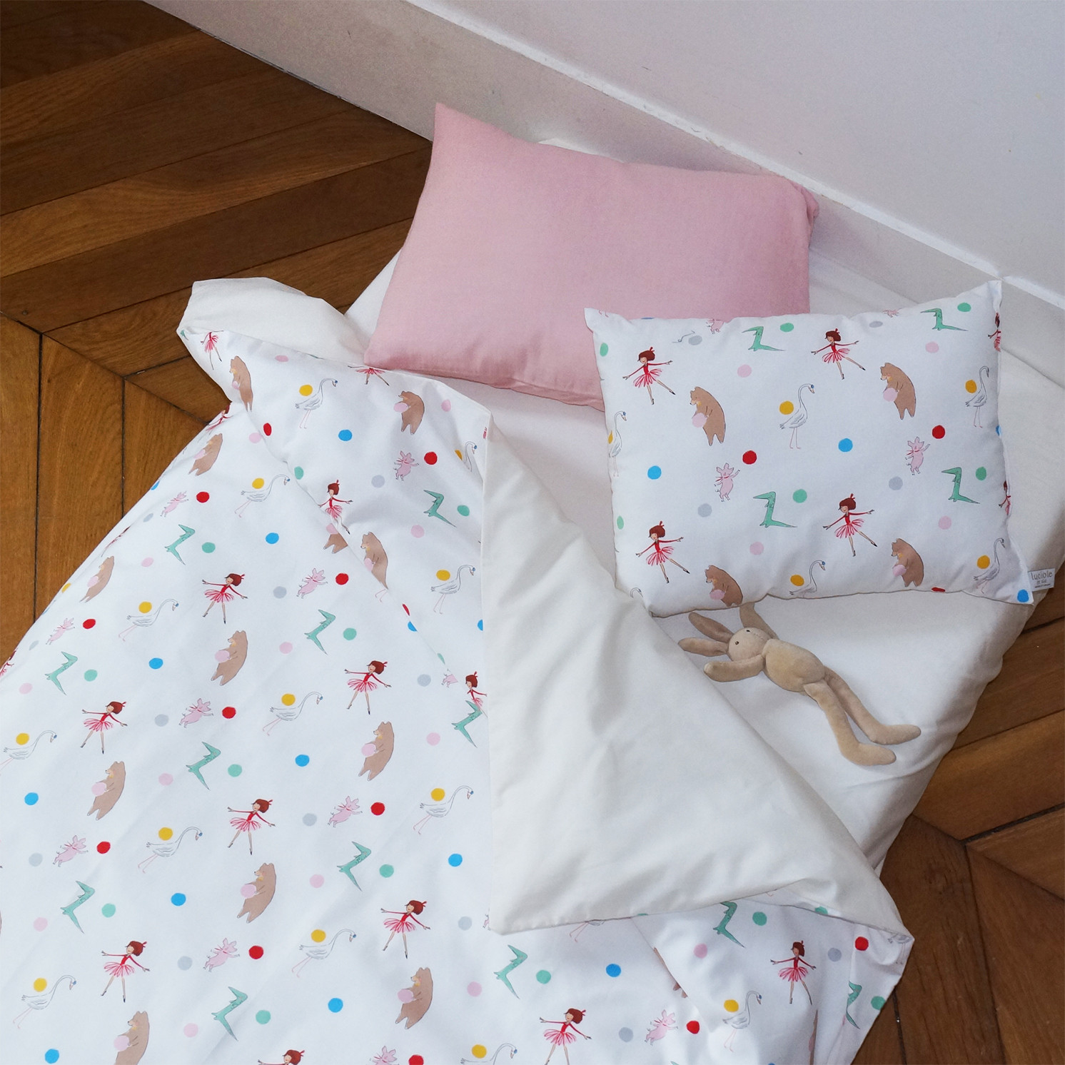 Housses de couette et d'oreiller pour lit bébé à barreaux