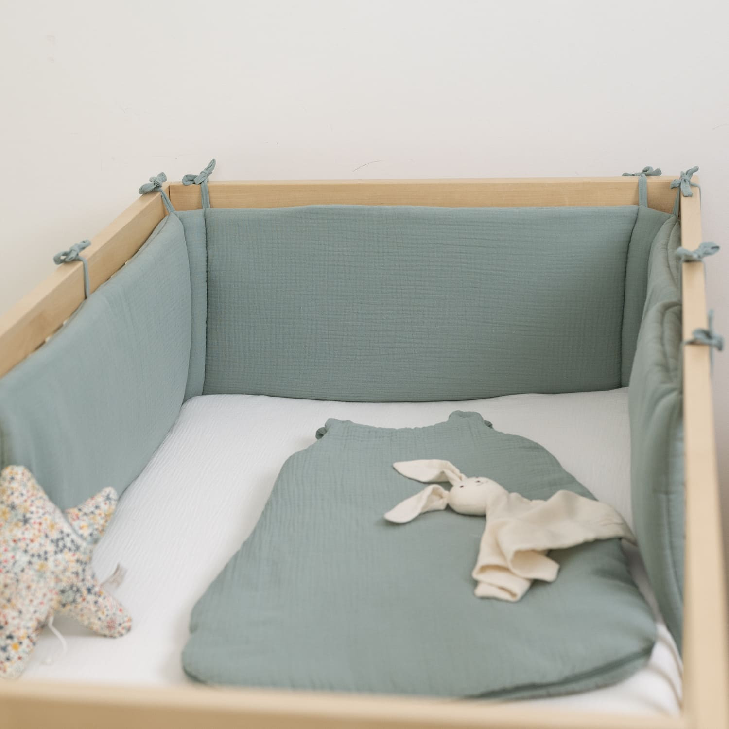Tour de lit bébé gaze de coton biologique - Fabriqué en France