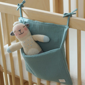 Babyly : Tour de lit bébé en lin - Sea Blue - 100% Green